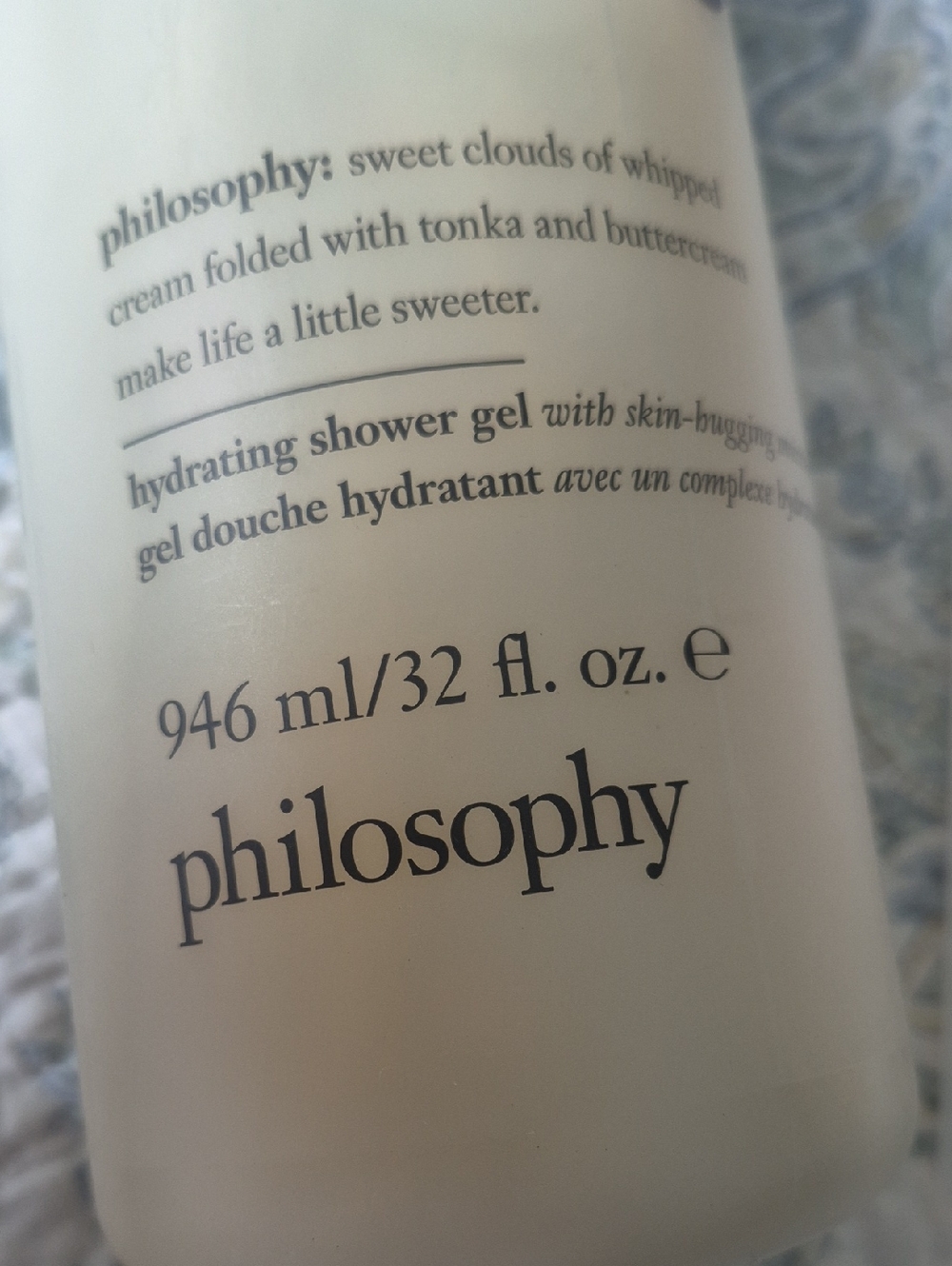 Philosophy Fresh Cream Shower Gel With Pump.  Sealed,  32oz. - Picture 2 of 4